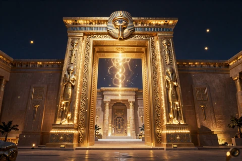 Goldenes Eye of Ra Portal zum Realz Casino Eingang