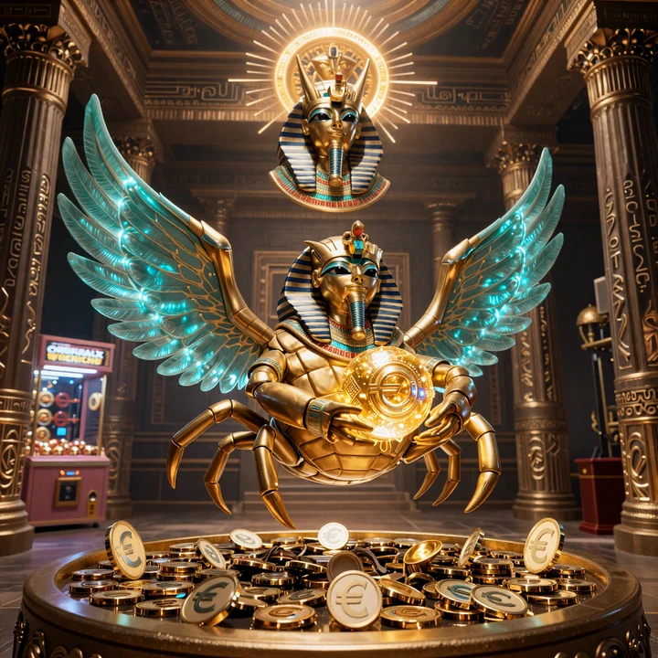 Bonus Crab Skarab&auml;us mit goldenem Bonus-Orb am Tor von Ra